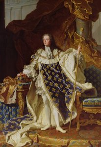 Ludvig XV:n (1715-74) muotokuva hänen kruunausvaatteissaan, 1730